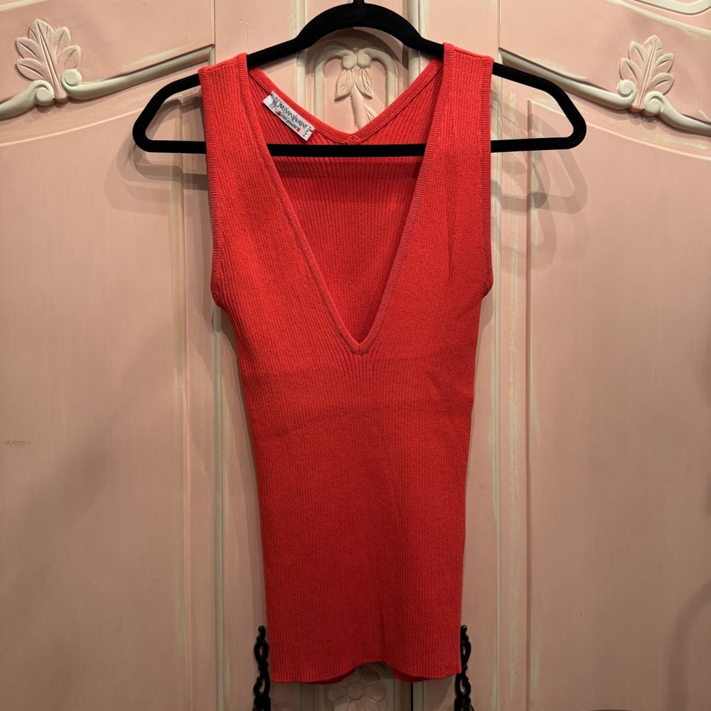 Vintage YSL V-Neck Bodycon Sleeveless Top